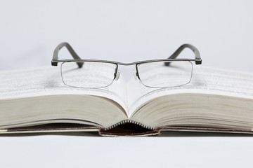 Glases on book
