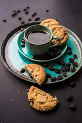 Cup of coffee with cookies