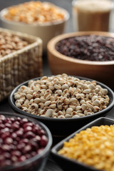 selective focus millet grian in bowl side view