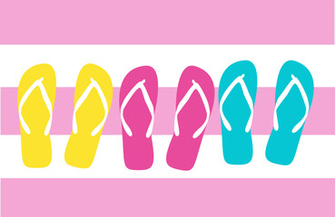Flip flops set background vector illustrationn
