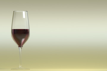 Realistic cup of red wine