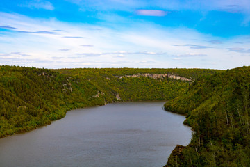  A lake in the middle of the mountains
