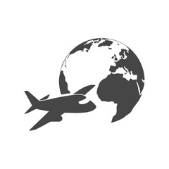 Fototapeta premium Logistics transport globe concept, Airplane