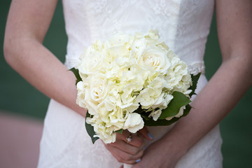 White Roses Wedding Bouquet