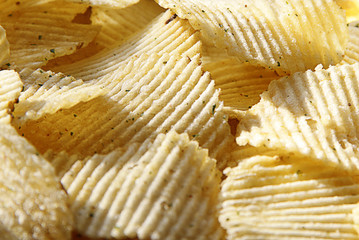 background of rippled potato chips