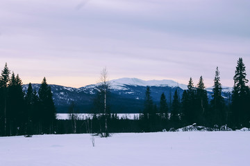 Ural Winter Mountains Landscape and Sunlight