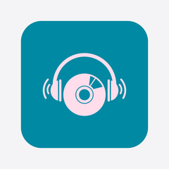 Obraz premium CD or DVD icon. Compact disk simbol. Flat design style.