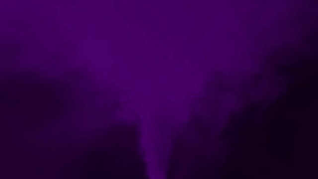 Animated stream of purple smoke or toxic gas drifting to the right side. Rear camera view. Against black background. Mask included.