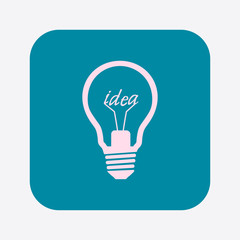 Light lamp sign icon. Idea symbol. Flat design style.