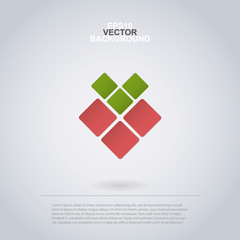 Icon Design Made of Squares for Infographics - Arrow