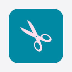 Scissors icon. Mark cut here. Flat design.