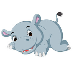 Obraz na płótnie Canvas Cute hippo cartoon