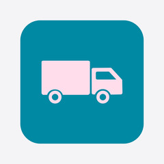 Delivery truck sign icon. Cargo van symbol. Shipments and free delivery. Flat style. Vector.