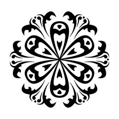 Large single flower. Black and white ornament