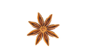 Star anise herb isolates on white back ground