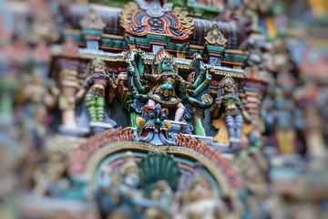 Detail of Meenakshi Temple in Madurai, India