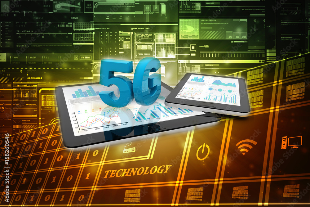 Poster 3d rendering 5g network 5g connection with data