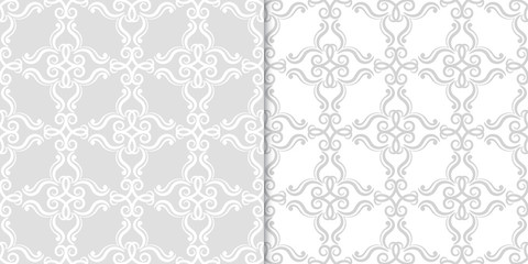 Abstract ornaments. Gray seamless pattern