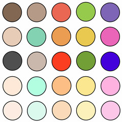 empty flat circle buttons - internet icons set