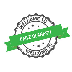 Welcome to Baile Olanesti stamp illustration