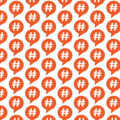 Pattern background Hashtag speech bubble icon