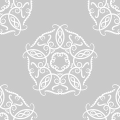 Abstract ornaments. Gray seamless pattern
