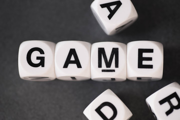 word game on toy cubes
