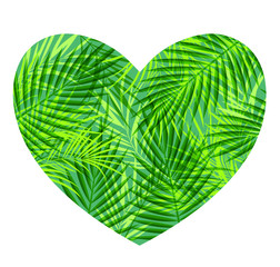 Naklejki  Zielone tropikalne serce
