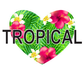 Floral tropical heart