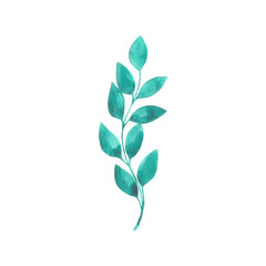 Bright watercolor leaf isolated