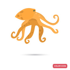 Octopus color flat icon for web and mobile design