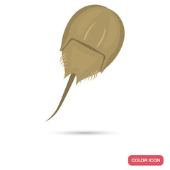 Horseshoe crab color flat icon for web and mobile design