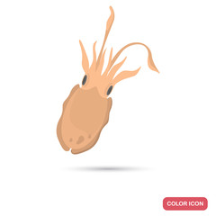 Cuttlefish color flat icon for web and mobile design
