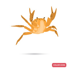 Crab color flat icon for web and mobile design