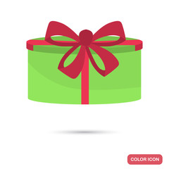 Gift box color flat icon for web and mobile design