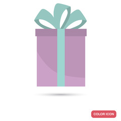 Gift box color flat icon for web and mobile design