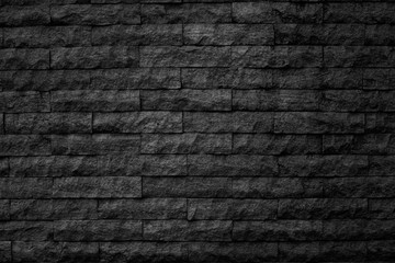 pattern of decorative black slate stone wall surface.