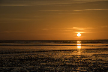 sunset waddensea