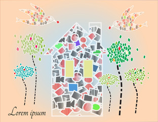 Vector pattern art  that looks like a mosaic.