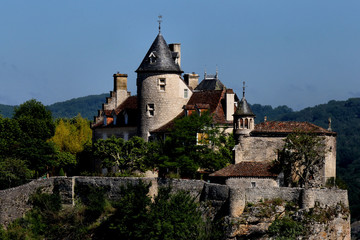 Fototapeta na wymiar Château sur un piton rocheux