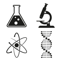 Chemistry icons. Vector.