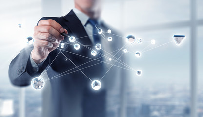 Business that connect people. Mixed media