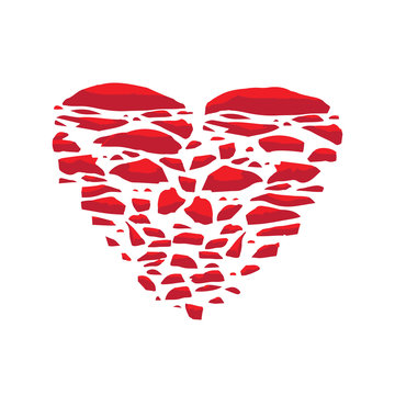 Broken heart. Vector icon illustration concept of love.