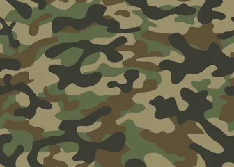 Fotobehang Camouflage textuur militaire camouflage herhaalt naadloos legergroen jacht