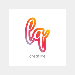 LQ logo, vector. Useful as branding, app icon, alphabet combination, clip-art.