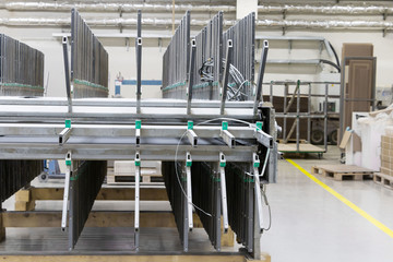 Piece of typical assembly track equipment. Selective focus.