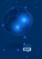 Abstract  hexagonal soccer shape with technology BG
