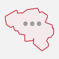 Isolated Belgium map with  an ellipsis orthographic sign