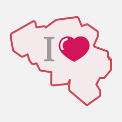 Isolated Belgium map with  an 