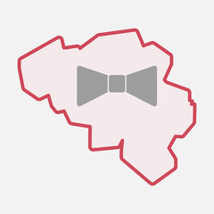 Isolated Belgium map with  a neck tie icon